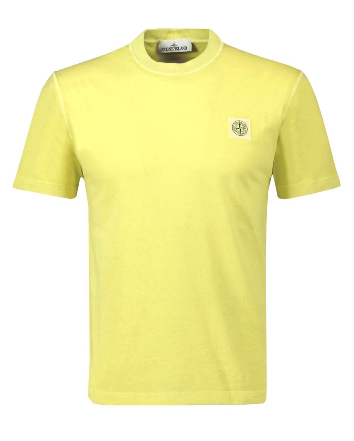 Stone Island — T-shirt geel — maat S