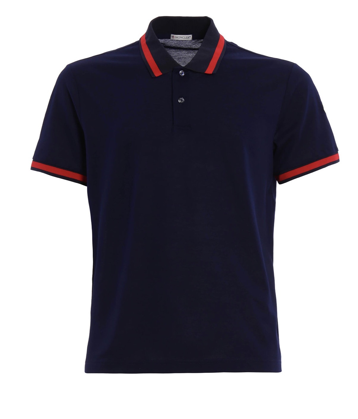 Moncler — polo shirt navy/red — maat M